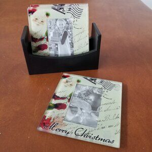 Melamco Glass Merry Christmas Photo Coasters